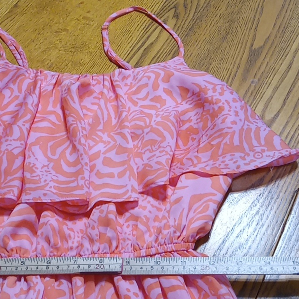 LILLY PULITZER Womens SMALL PETITE White Dress Preowned ORANGE PINK SP MINI - Picture 6 of 8